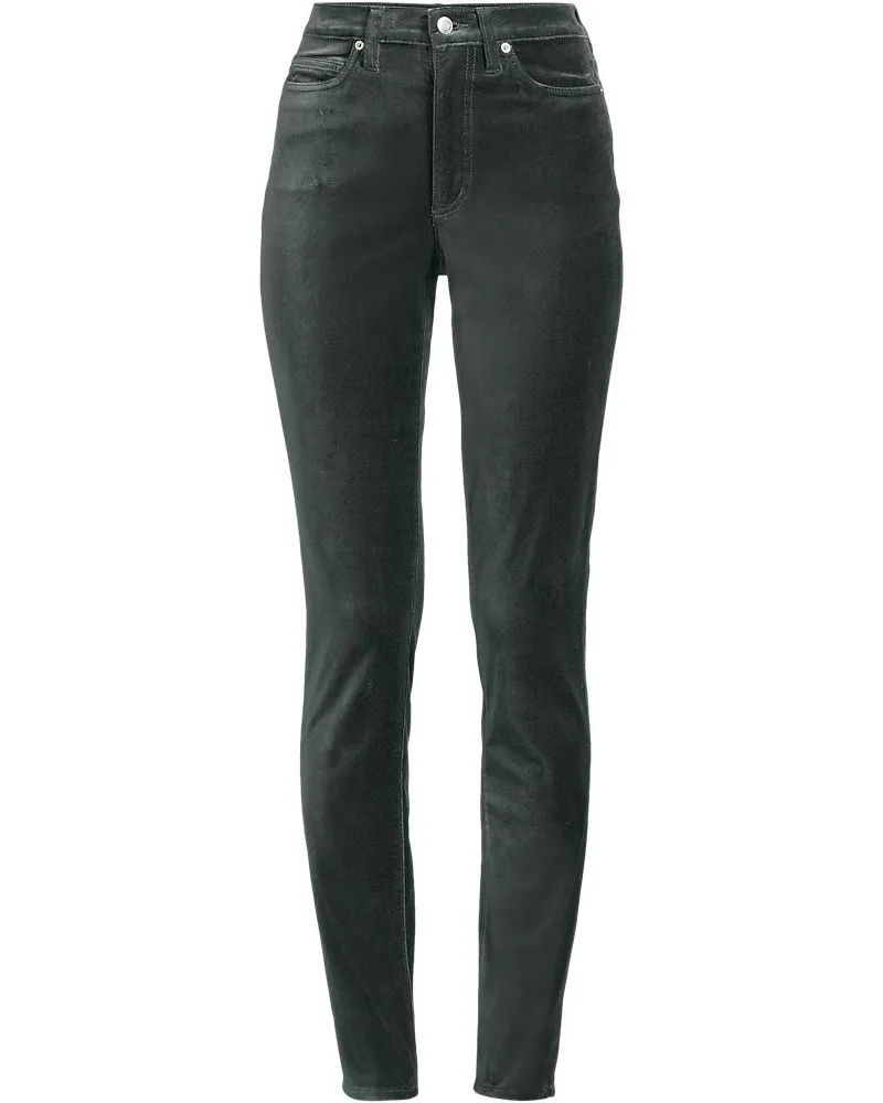 Lands' End Slim Fit Samthose High Waist, Damen, Größe:34 regular, Grün, Baumwoll-Mischung, by Grün