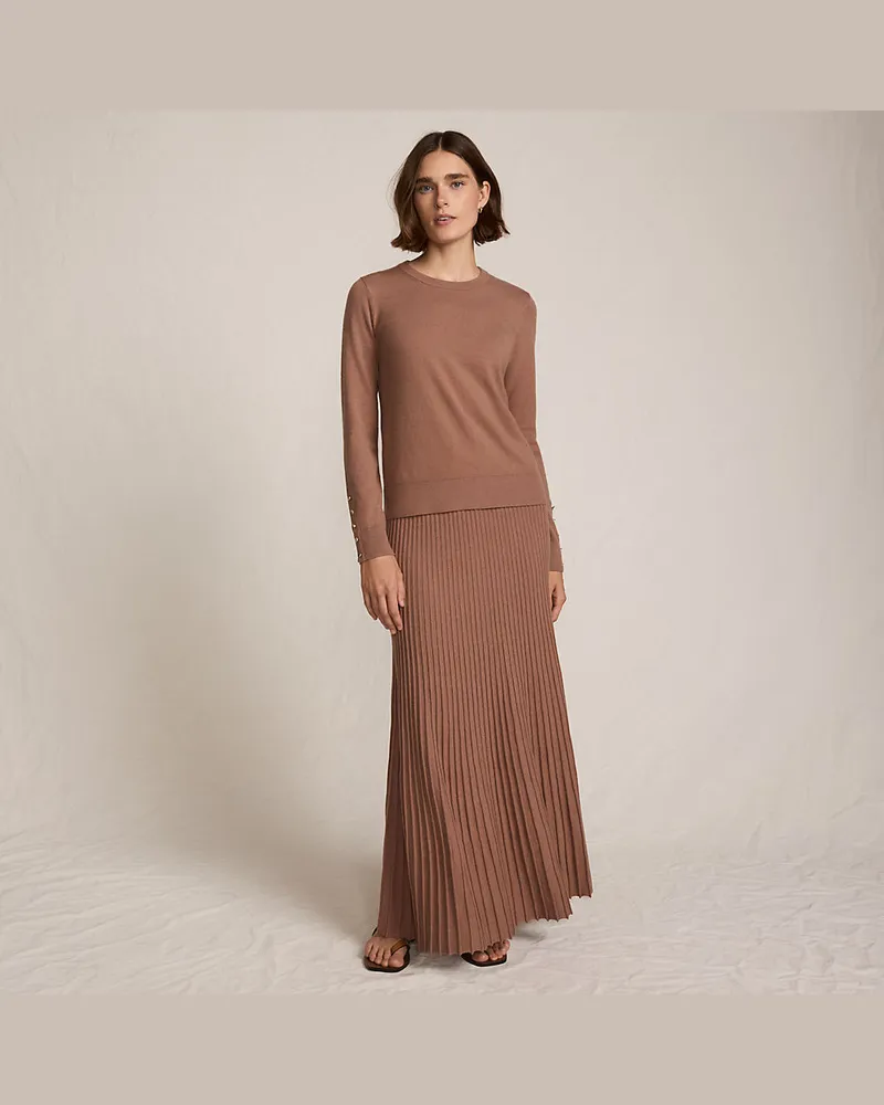 Lands' End Maxirock Silk Touch, Damen, Größe regular, Braun, Polyester/Viskose/Polyester-Mischung, by Braun