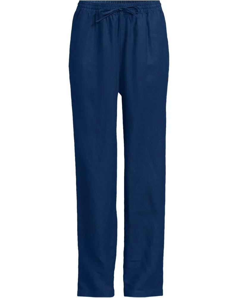 Lands' End Relaxte Premium Reinleinen-Schlupfhose, Damen, Größe plus, Blau, Leinen, by Blau