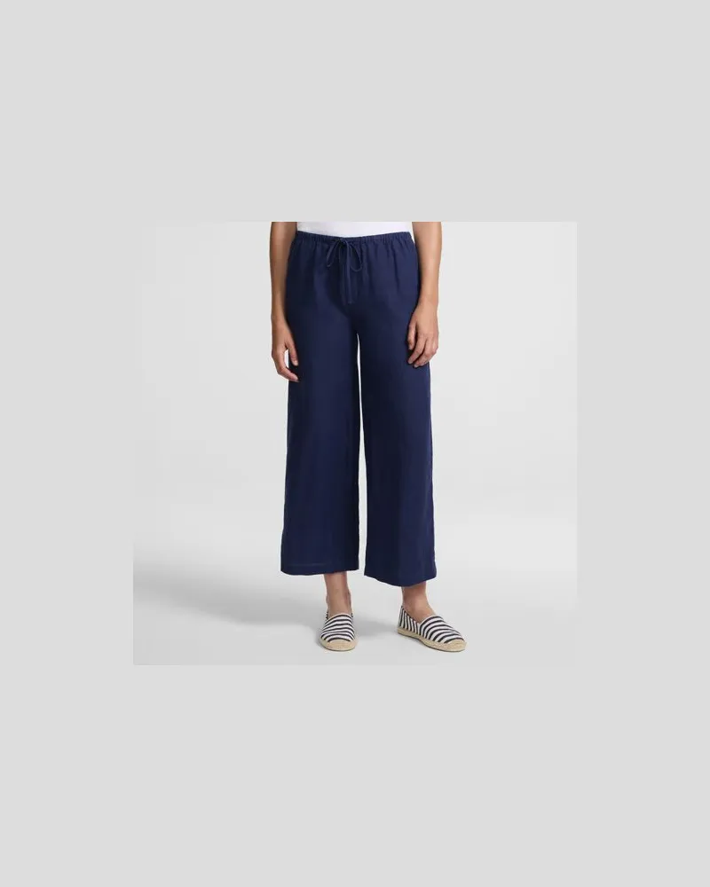 Lands' End Premium Reinleinen-Schlupfhose in 7/8-Länge, Damen, Größe regular, Blau, Leinen, by Blau