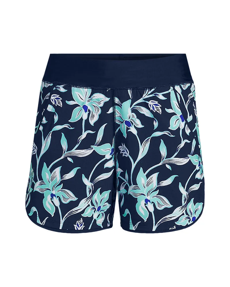 Lands' End Badeshorts, Damen, Größe plus, Blau, Nylon-Mischung, by Blau
