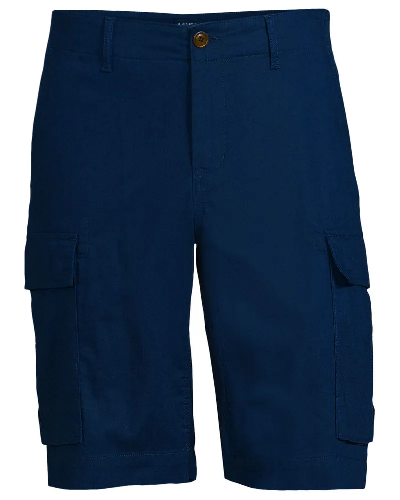 Lands' End Cargo-Shorts aus Leinen/Baumwollmix, Herren, Größe regular, Blau, Baumwolle/Leinen, by Blau