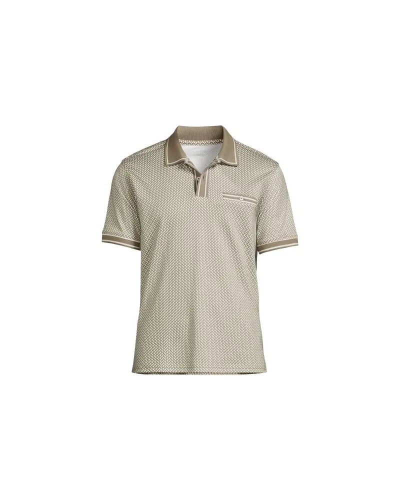 Lands' End Supima Poloshirt mit Brusttasche, Herren, Größe:60 regular, Beige, Baumwolle, by Beige