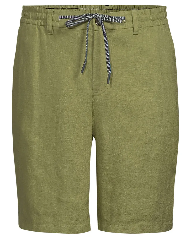Lands' End Premium Reinleinen-Shorts, Herren, Größe regular, Grün, by Grün
