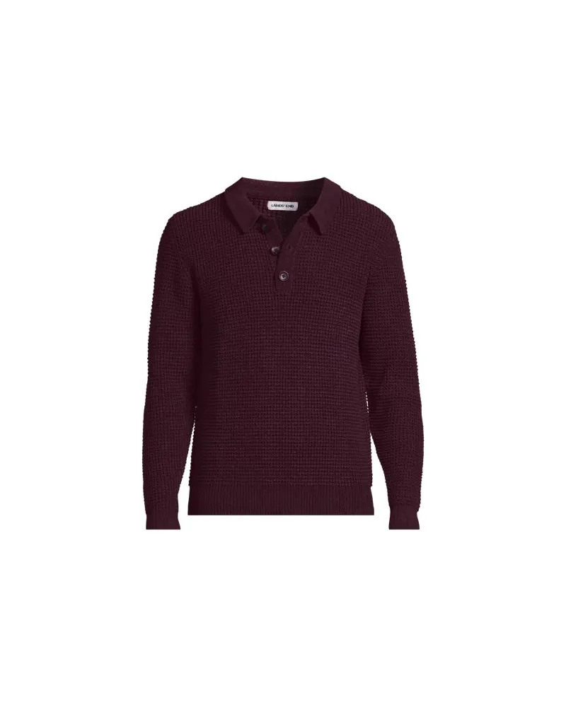 Lands' End Chenille-Pullover mit Polokragen, Herren, Größe:44-46 regular, Rot, Wolle/Polyester/Nylon, by Rot