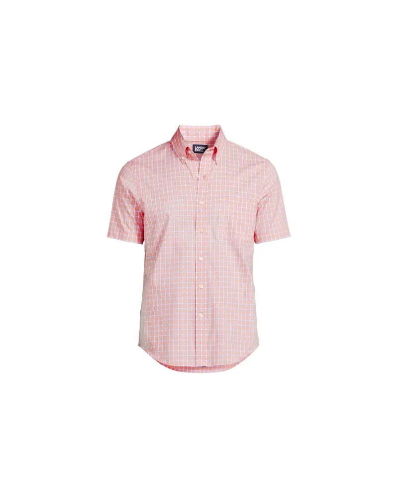 Lands' End Ultimativ-Hemd mit kurzen Ärmeln, Classic Fit, Herren, Größe:52-54 regular, Orange, Elasthan/Baumwoll-Mischung/Polyester-Mischung, by Orange