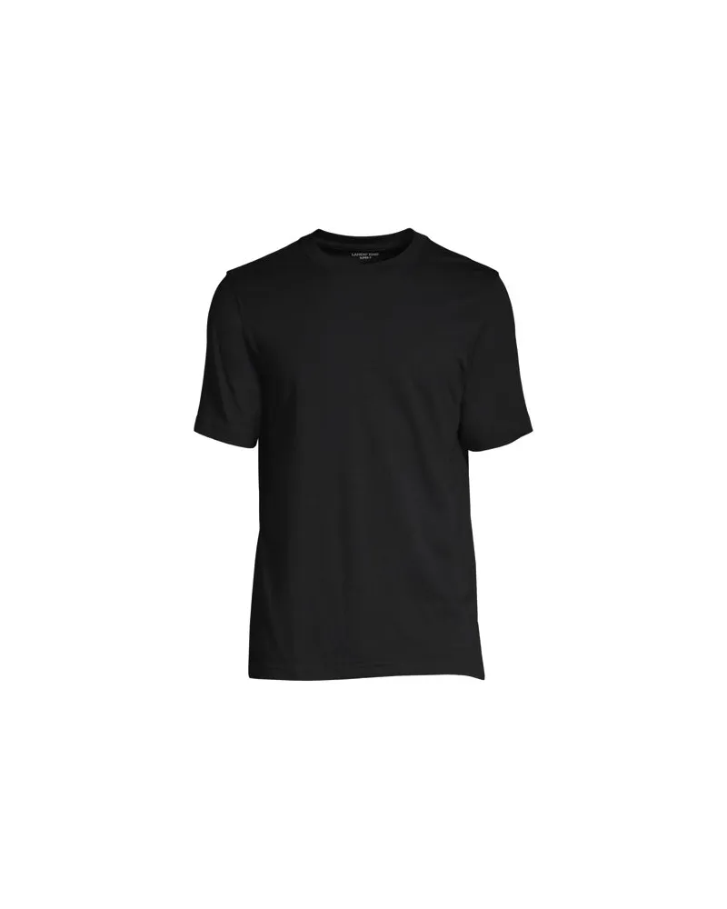 Lands' End Super-T Kurzarm-Shirt, Classic Fit, Herren, Größe:48-50 tall, Schwarz, Baumwolle, by Schwarz