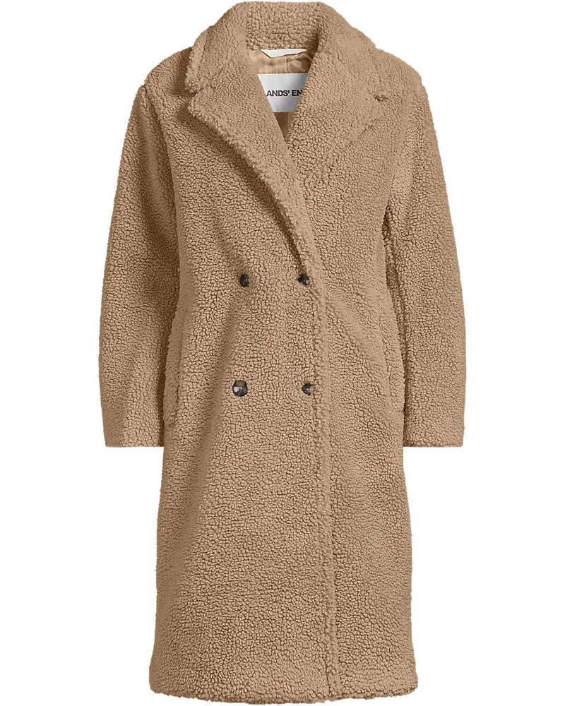 Lands' End Teddymantel, Damen, Größe regular, Beige, Polyester, by Beige