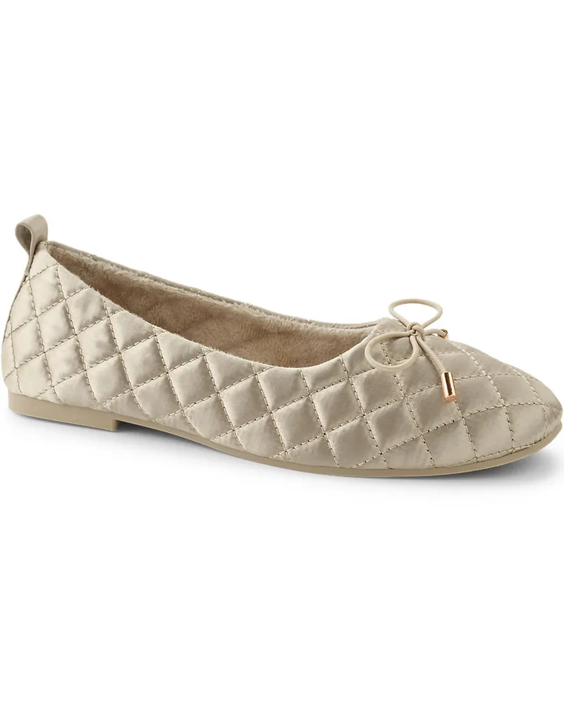 Lands' End Ballerinas mit Schleife, Damen, Größe regular, Braun, by Braun