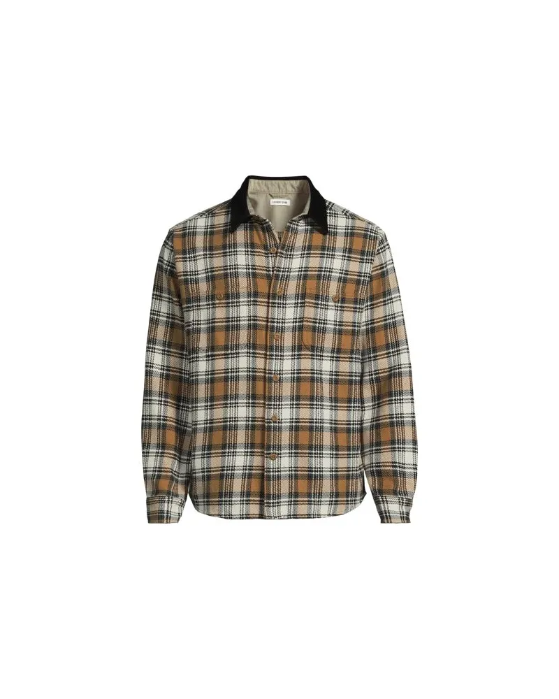 Lands' End Flanellhemd mit Cordkragen, Herren, Größe:48-50 regular, Braun, Baumwolle, by Braun