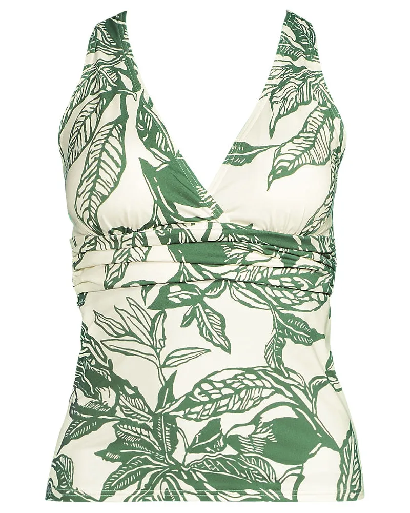 Lands' End Tankinitop mit V-Ausschnitt, Damen, Größe plus, Weiß, Nylon-Mischung, by Weiß