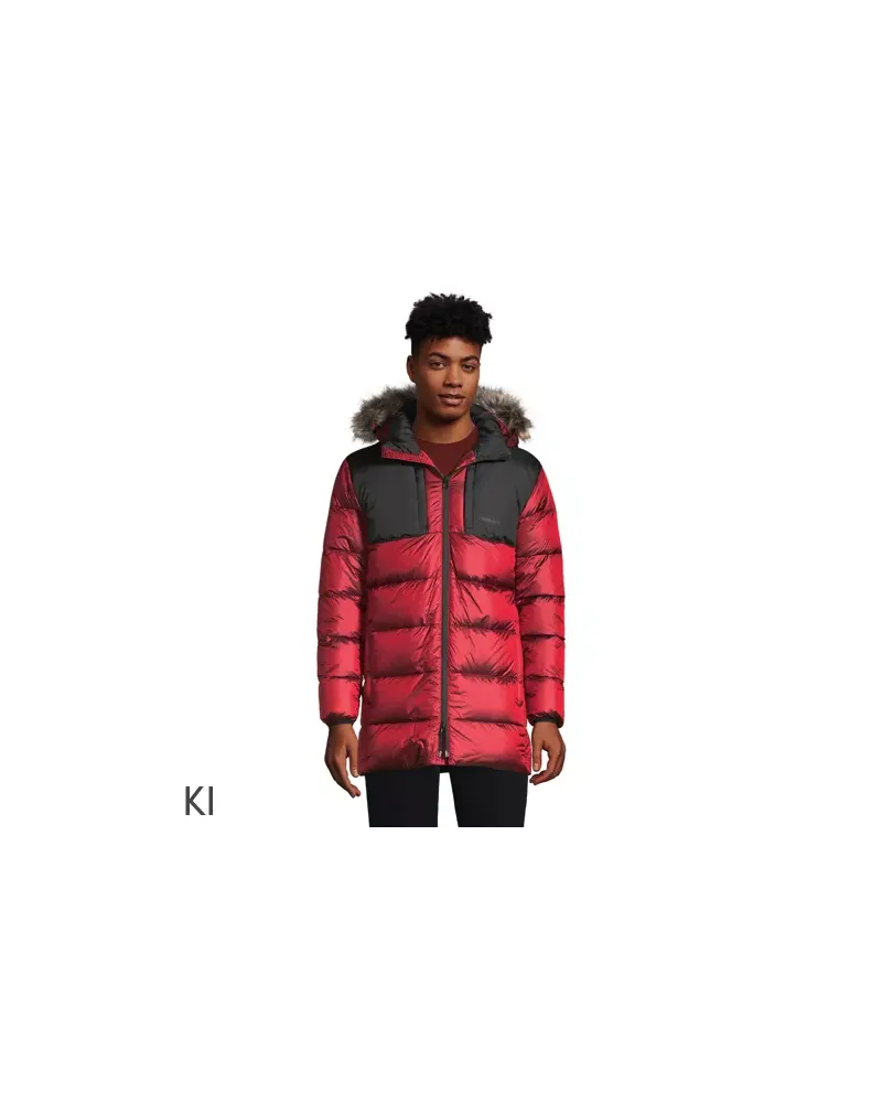 Lands' End Daunen-Parka mit Kapuze, Herren, Größe regular, Rot, Polyester/Nylon, by Rot