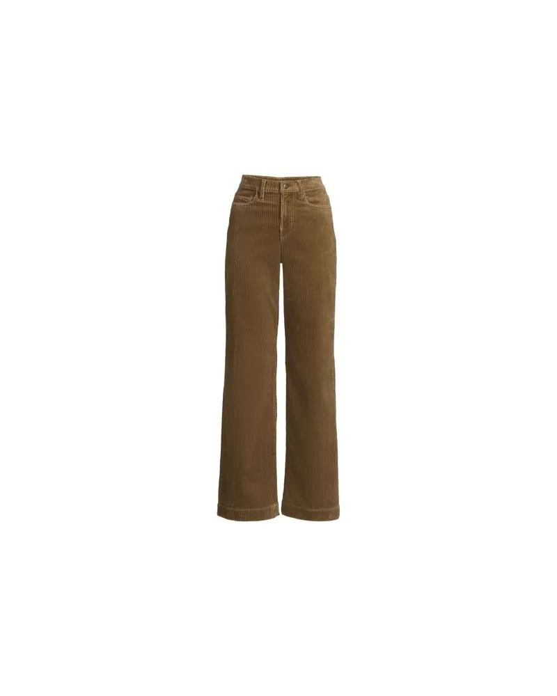 Lands' End Breitcord-Hose High Waist mit weitem Bein, Damen, Größe plus, Braun, Elasthan/Baumwoll-Mischung, by Braun