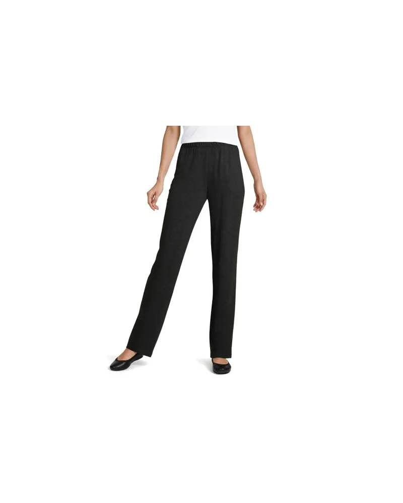 Lands' End Straight Fit Freizeithose SPORT KNIT, Damen, Größe:44-46 petite, Schwarz, Baumwolle, by Schwarz