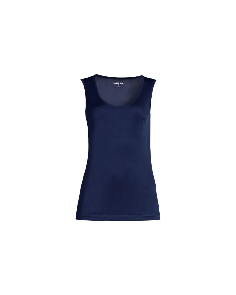 Lands' End Seidentop, Damen, Größe plus, Blau, Seide, by Blau