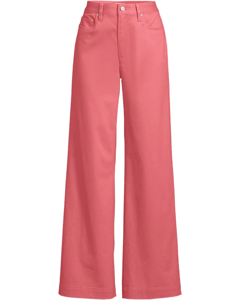 Lands' End 5-Pocket-Chinos mit weitem Bein, Damen, Größe regular, Rot, Baumwoll-Mischung, by Rot
