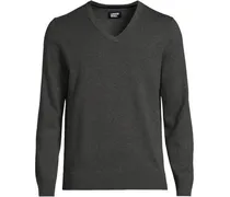 V-Pullover aus Baumwoll-Feinstrick, Herren, Größe regular, Grau, Baumwolle, by