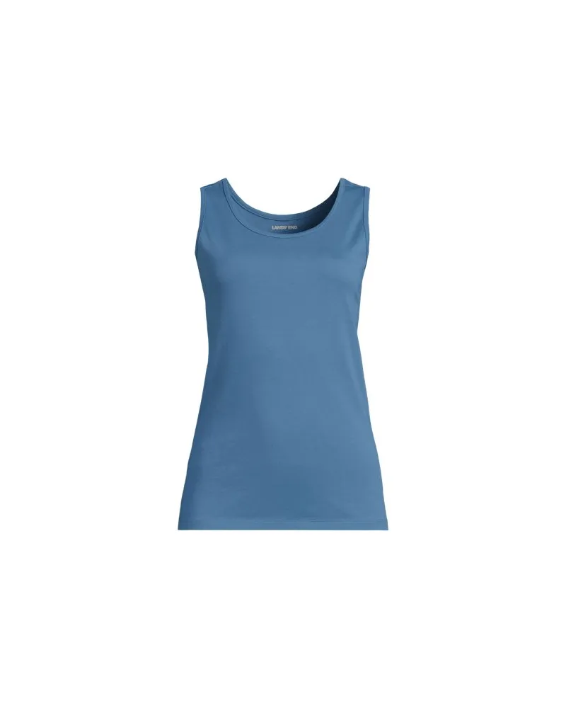 Lands' End Baumwoll-Top, Damen, Größe plus, Blau, Baumwolle, by Blau