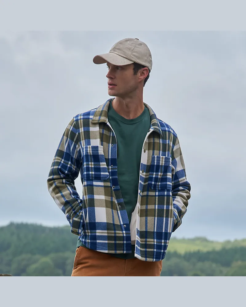 Lands' End Hemdjacke aus Fleece, Herren, Größe regular, Grün, Polyester, by Grün