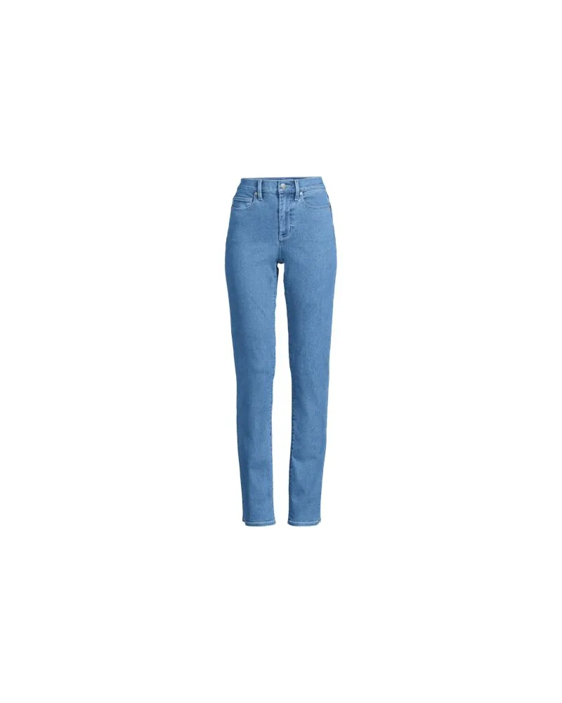 Lands' End Straight Fit Recover High Waist Jeans, Damen, Größe plus, Blau, Baumwoll-Mischung, by Blau