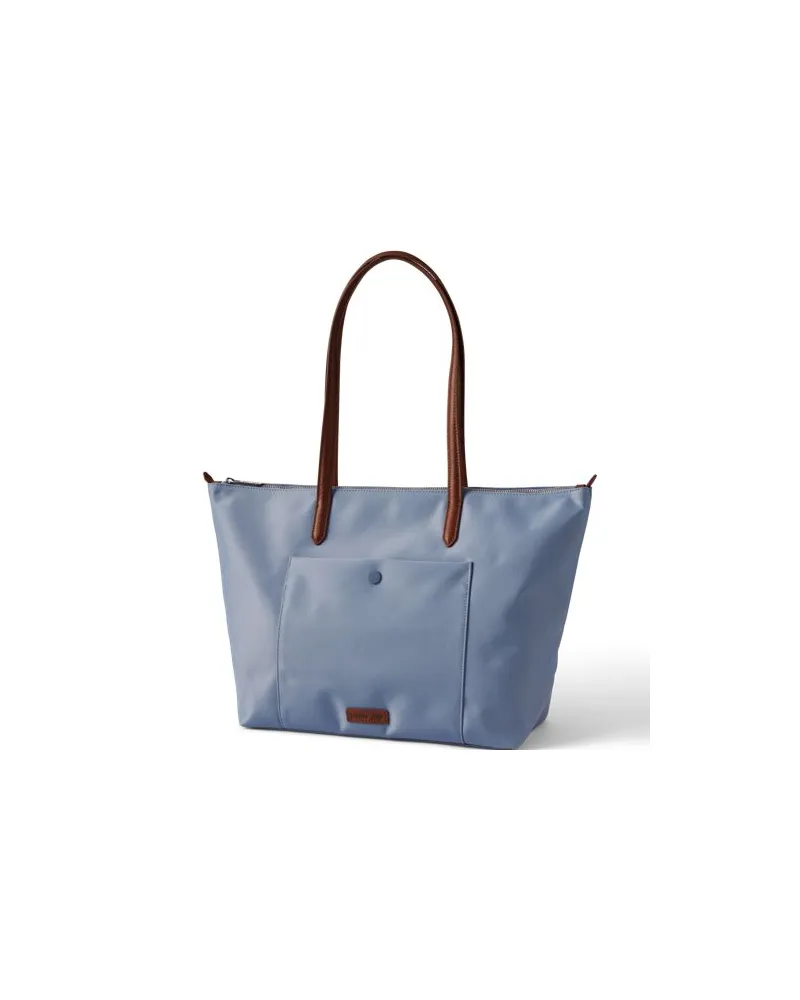 Lands' End Wasserabweisende, verstaubare Shoppertasche, Damen, Größe:null regular, Blau, Nylon/Leder, by Blau