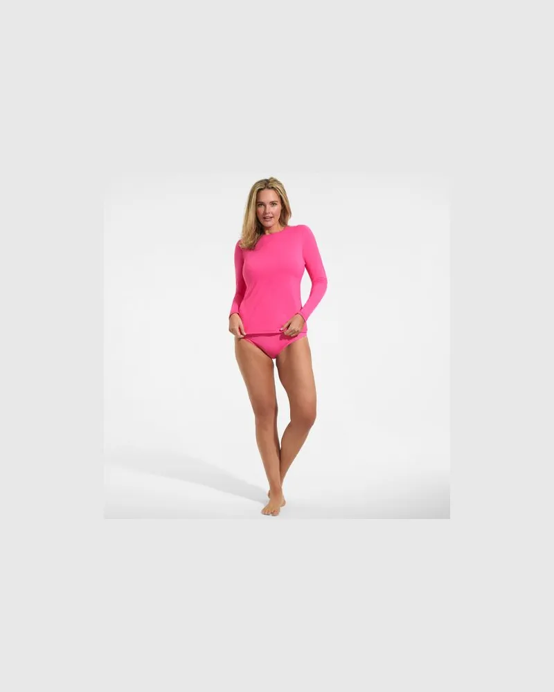 Lands' End Badeshirt, Damen, Größe plus, Pink, Nylon-Mischung, by Pink