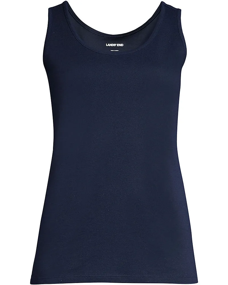 Lands' End Baumwoll-Top, Damen, Größe plus, Blau, Baumwolle, by Blau