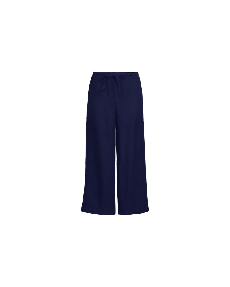 Lands' End Weite 7 Schlupfhose aus reinem Leinen, Damen, Größe petite, Blau, by Blau