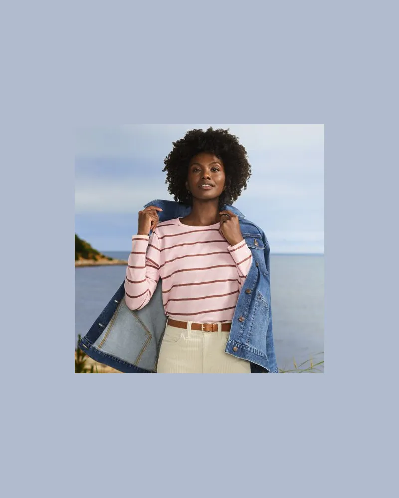 Lands' End Supima-Shirt, Langarm, Damen, Größe:44-46 petite, Pink, Baumwolle, by Pink
