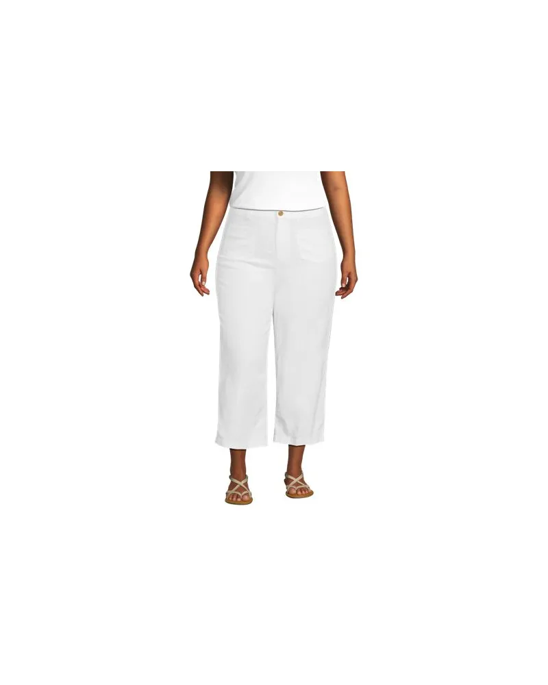 Lands' End 7/8-Hose aus Leinen, Damen, Größe plus, Weiß, by Weiß