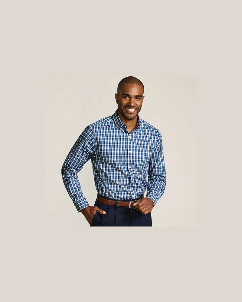 Lands' End Ultimativ-Hemd, Classic Fit, Herren, Größe:56-58 regular, Grün, Elasthan/Baumwoll-Mischung/Polyester-Mischung, by Grün