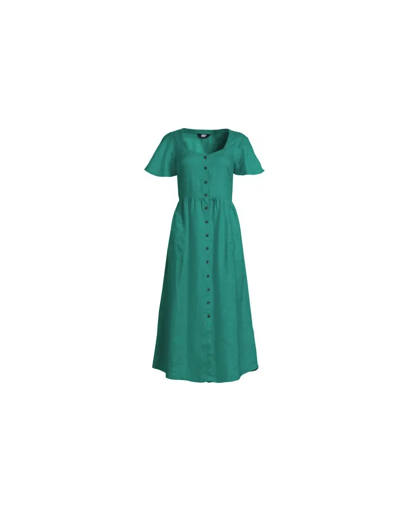 Lands' End Leinen-Midikleid, Damen, Größe:40-42 petite, Grün, Leinen, by Grün