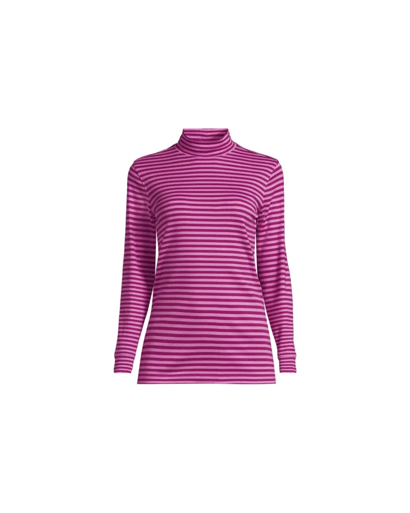 Lands' End Stehkragen-Shirt, Damen, Größe plus, Pink, Baumwolle, by Pink