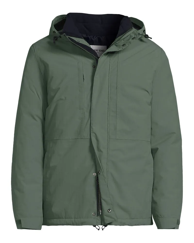 Lands' End Isolierte, wasserdichte 3-in-1-Jacke Squall, Herren, Größe regular, Grün, Polyester/Nylon, by Grün
