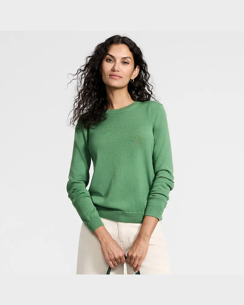 Lands' End Merino-Pullover, Damen, GrÃ¶ÃŸe regular, GrÃ¼n, Wolle, by Grã¼n