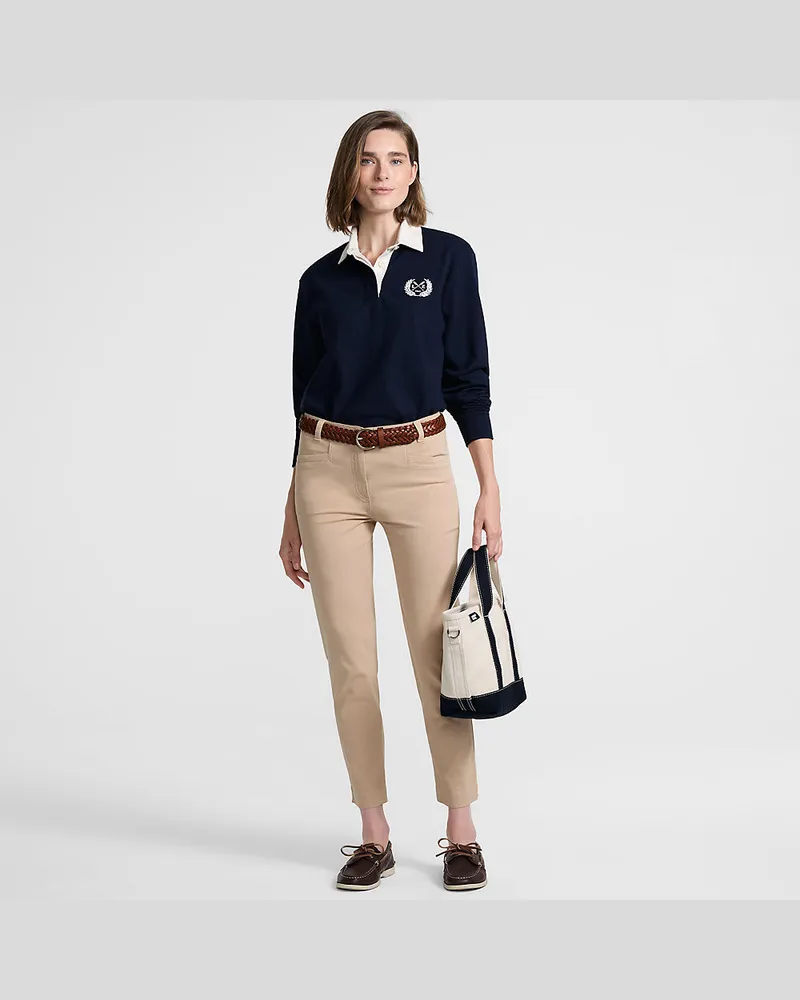 Lands' End Slim Fit 7/8-Chinos Mid Waist, Damen, Größe regular, Braun, Baumwolle/Lyocell (Viskose)/Baumwoll-Mischung, by Braun