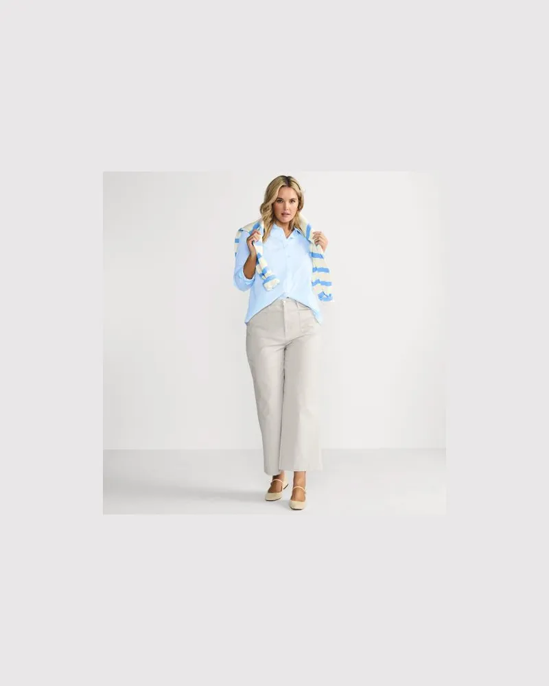 Lands' End Chino-Culotte, Damen, Größe plus, Beige, Elasthan/Baumwoll-Mischung, by Beige