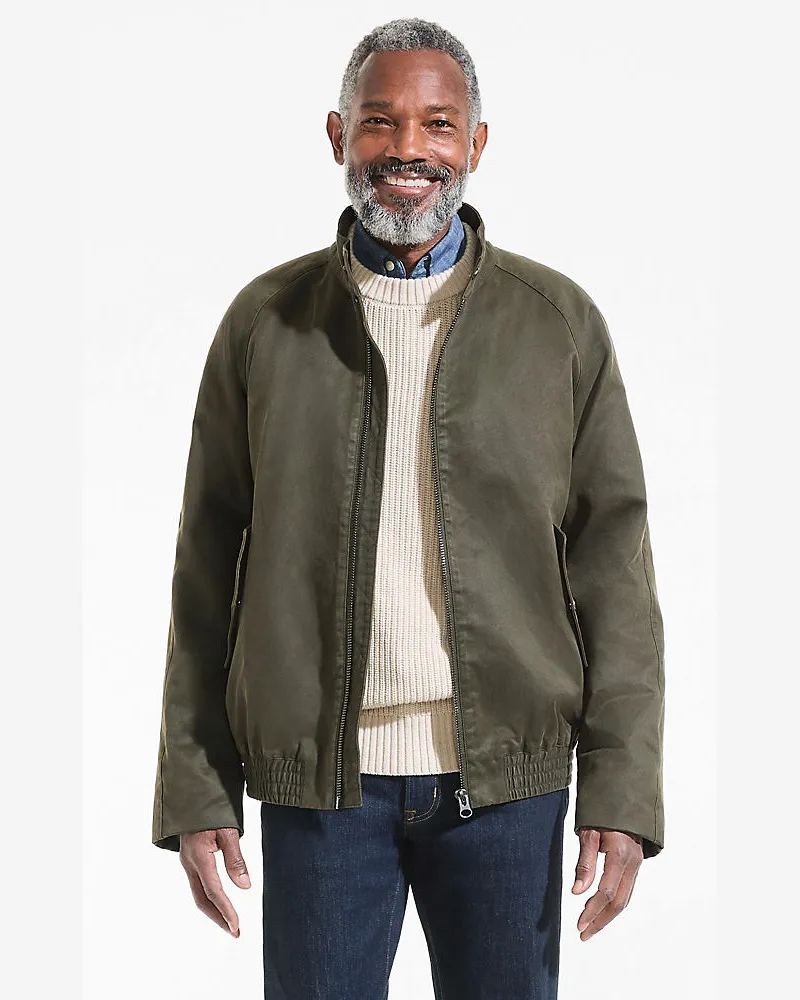 Lands' End Blouson-Wachsjacke, Herren, Größe regular, Braun, Baumwolle/Polyester, by Braun