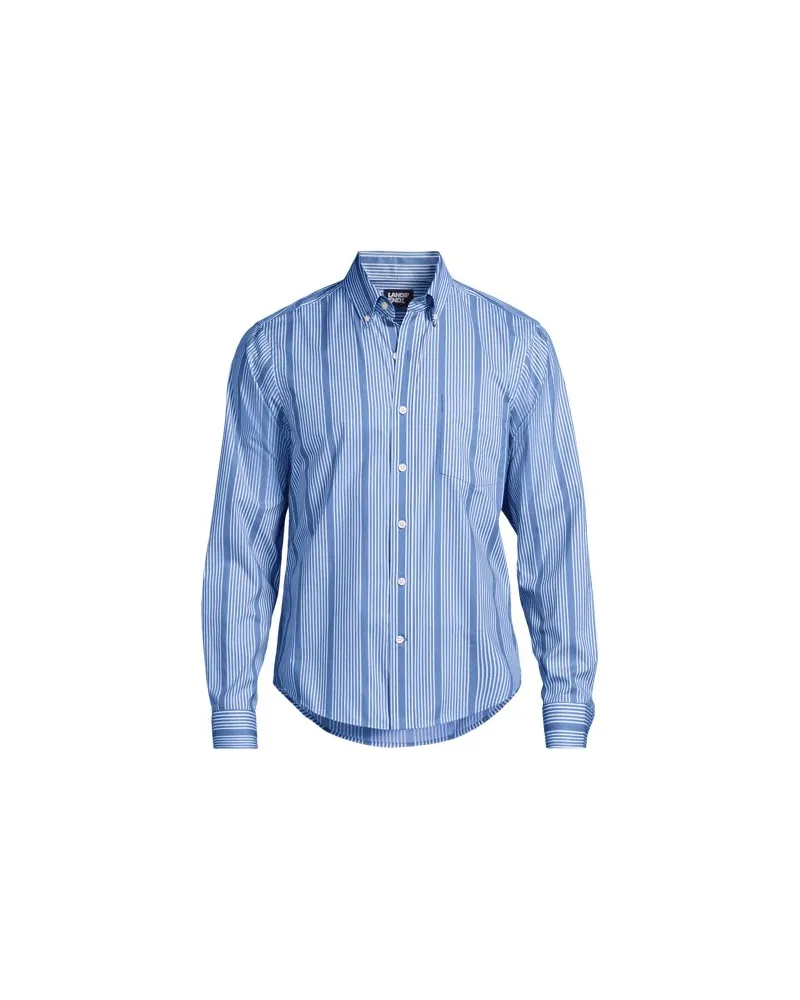 Lands' End Ultimativ-Hemd, Classic Fit, Herren, Größe:56-58 regular, Blau, Elasthan/Baumwoll-Mischung/Polyester-Mischung, by Blau