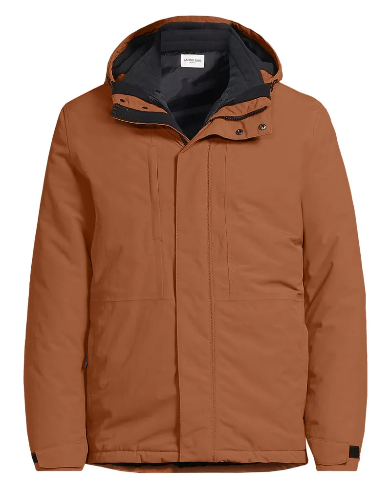 Lands' End Isolierte, wasserdichte 3-in-1-Jacke Squall, Herren, Größe regular, Orange, Polyester/Nylon, by Orange