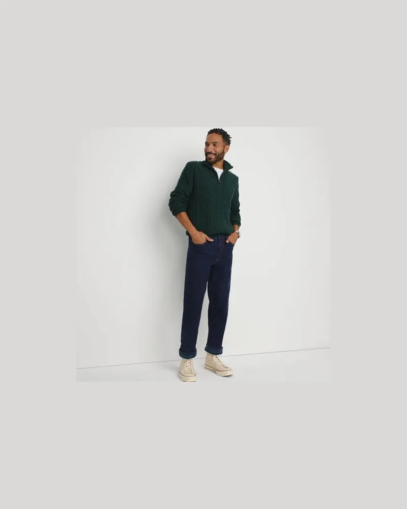 Lands' End Stretch-Jeans mit Flanellfutter und Komfortbund, Classic Fit, Herren, Größe regular, Blau, Elasthan/Baumwoll-Mischung, by Blau