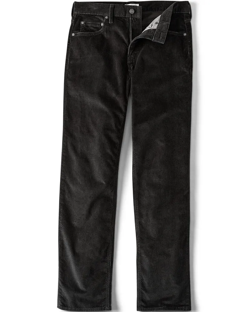 Lands' End Breitcord-Hose Classic Fit, Herren, Größe regular, Schwarz, Elasthan/Baumwoll-Mischung, by Schwarz