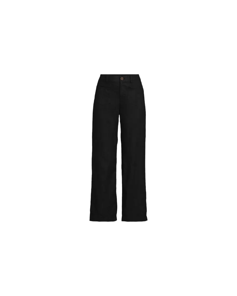Lands' End 7/8-Hose aus Leinen, Damen, Größe regular, Schwarz, by Schwarz