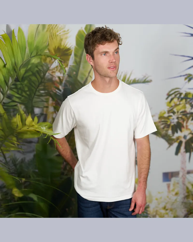 Lands' End Supima-Shirt '63 aus Interlock-Baumwolle, Herren, Größe regular, Weiß, Baumwolle, by Weiß