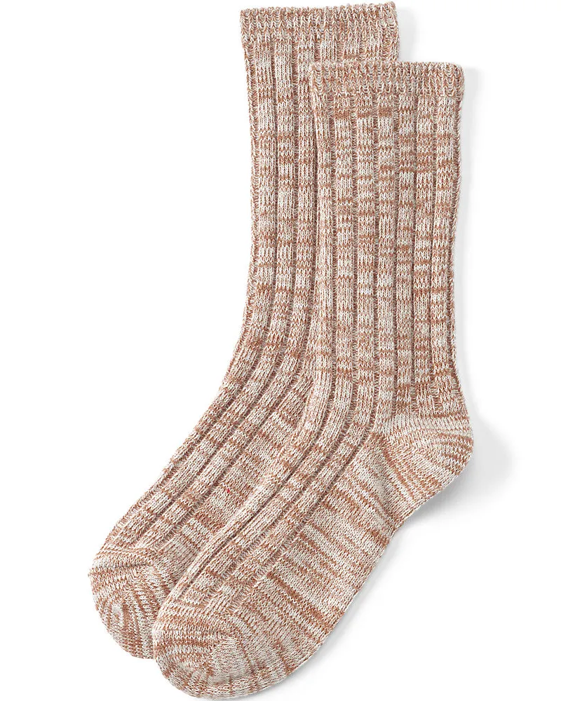 Lands' End Melierte Socken, Damen, Größe:null regular, Braun, Baumwoll-Mischung/Polyester-Mischung, by Braun