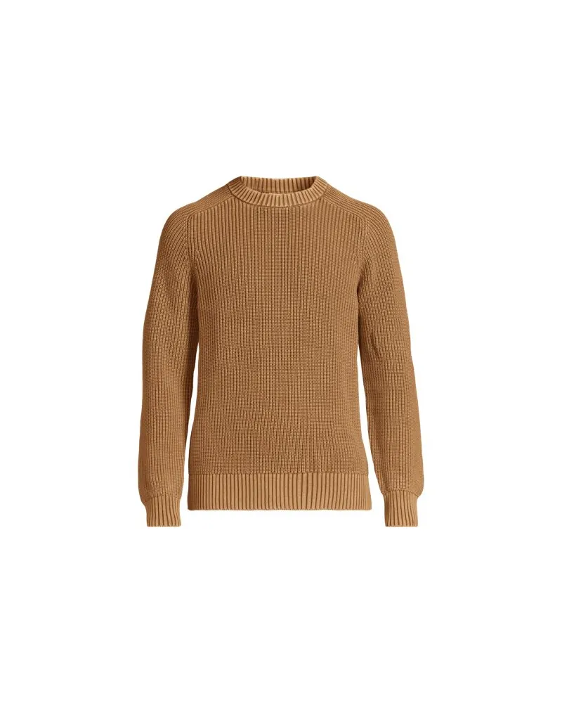 Lands' End DRIFTER Pullover im Shaker-Rippstrick, Herren, Größe:56-58 regular, Beige, Baumwolle, by Beige