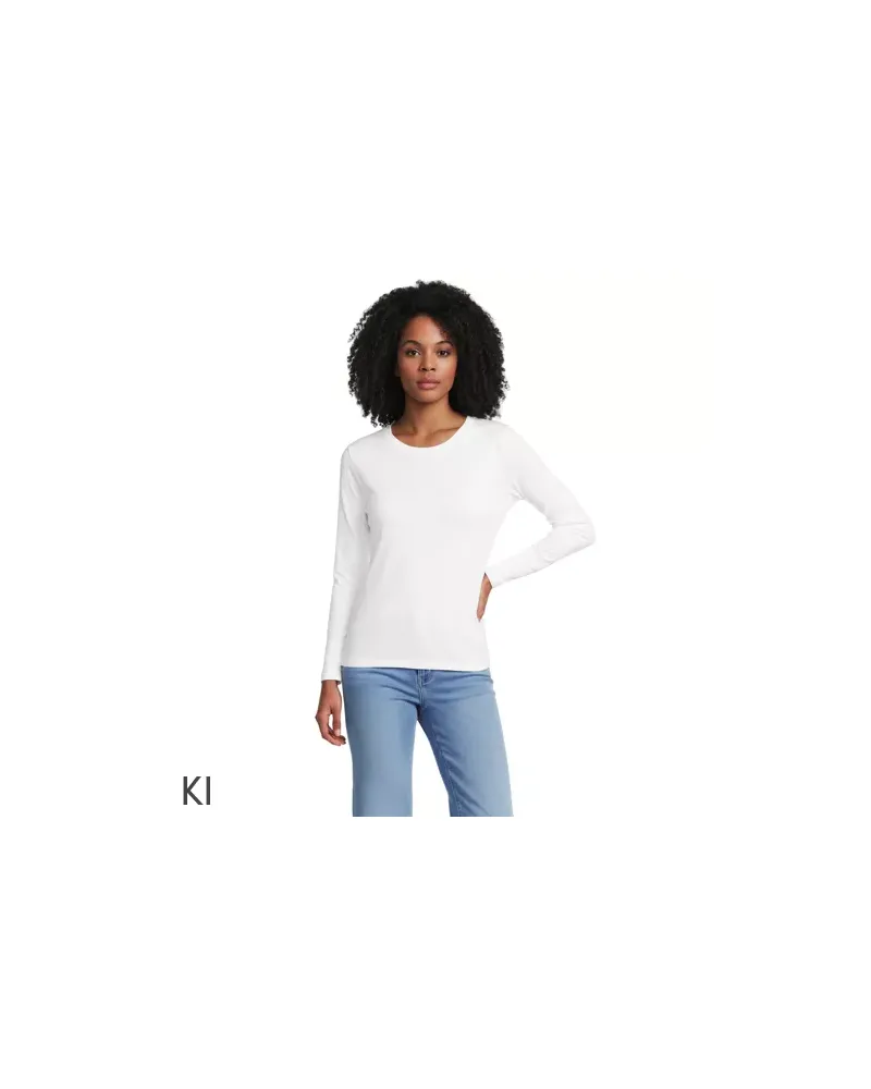 Lands' End Supima-Shirt, Langarm, Damen, Größe regular, Weiß, Baumwolle, by Weiß