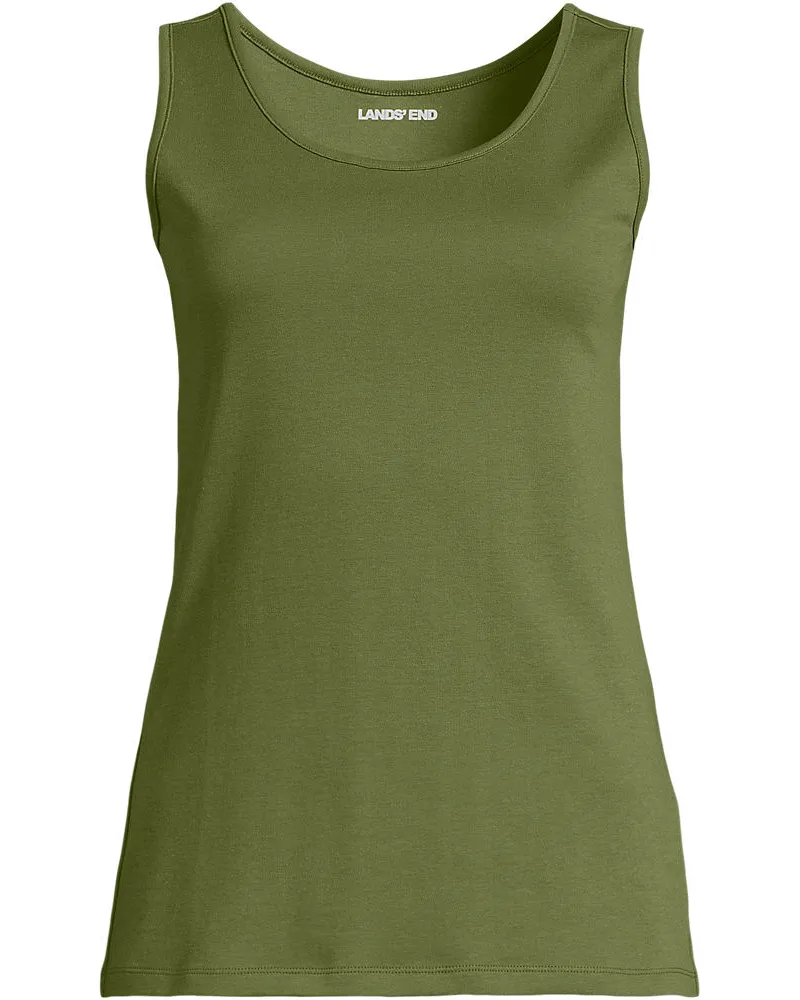 Lands' End Baumwoll-Top, Damen, Größe plus, Grün, Baumwolle, by Grün