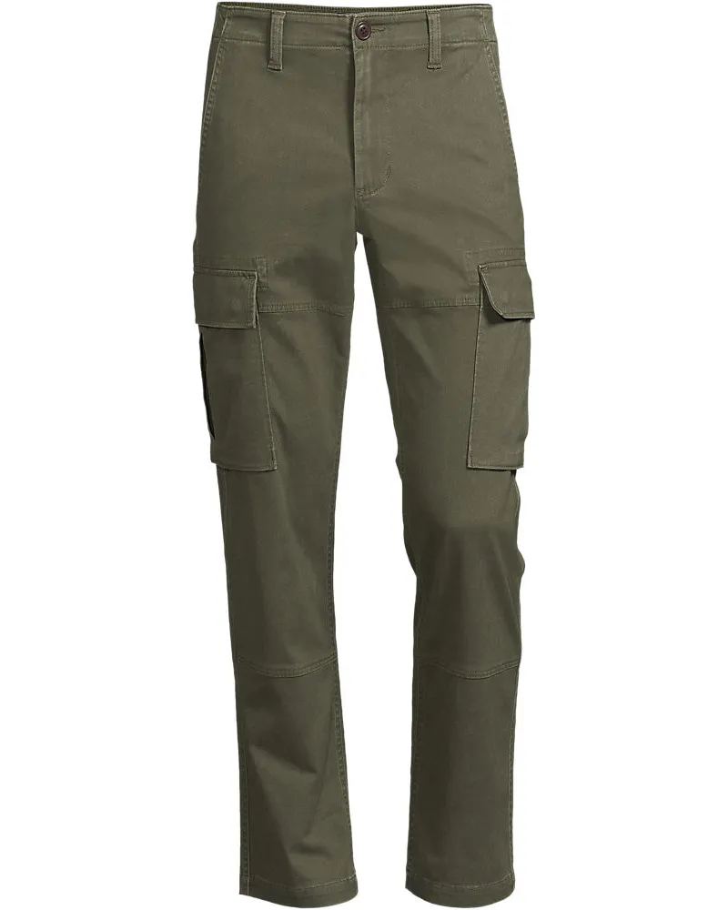 Lands' End Cargo-Chino mit Stretch, Straight Fit, Herren, Größe regular, Grün, by Grün