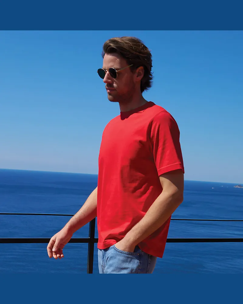 Lands' End Super-T Kurzarm-Shirt, Classic Fit, Herren, Größe regular, Rot, Baumwolle, by Rot